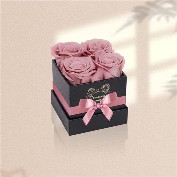 4-Piece Preserved Roses in a Box, Preserved Flowers, Roses Gift for Her, Dusty - Picture 5 of 7
